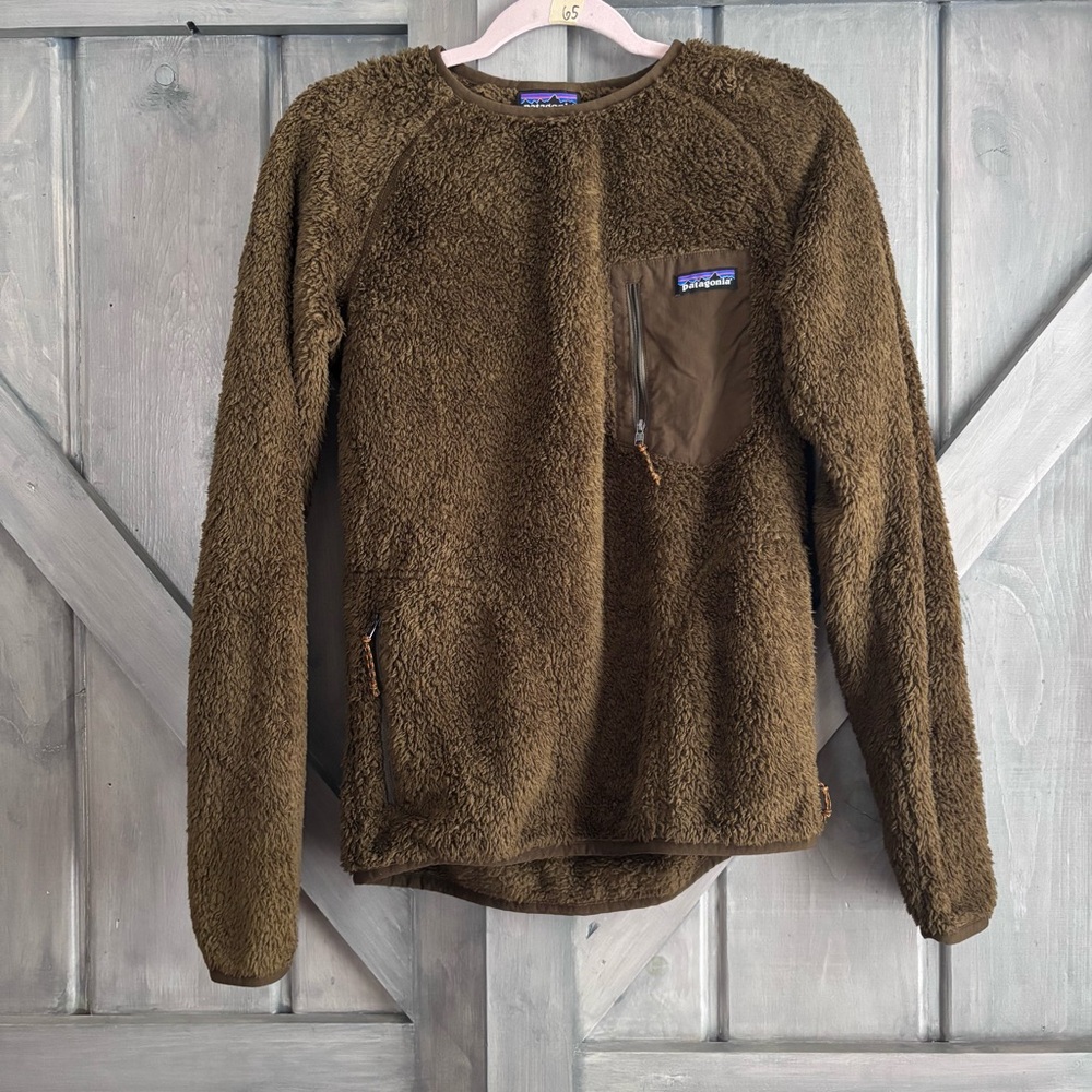 Patagonia Los Gatos Crew Fleece Fuzzy Green Pullover Size S